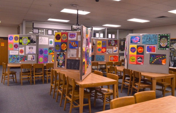 The Art Show on display in the Library.